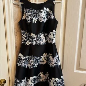Floral Black and White Dress